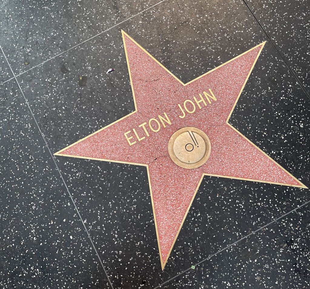 Celebrity Stars on the Hollywood Walk of Fame.